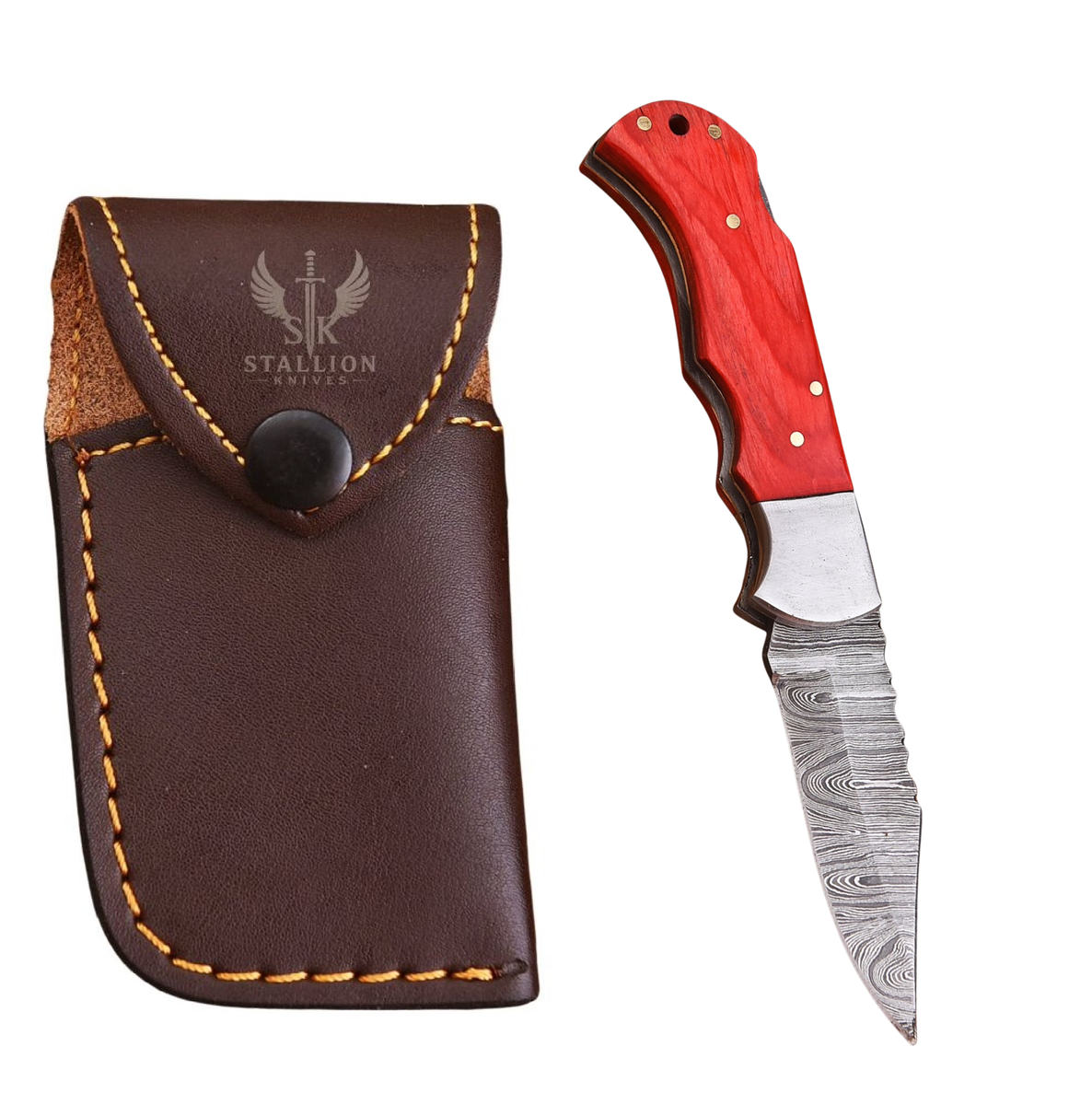 Amber Flame Handmade Folding Pocket Knives