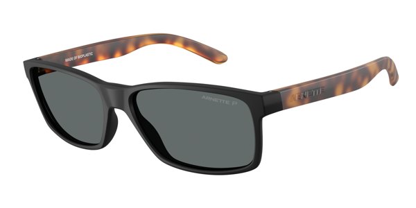Arnette Slickster Rectangle Black Polarized Dark Grey Sunglasses