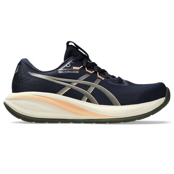ASICS Men's GEL-CUMULUS 28 Road Running Shoes - MIDNIGHT/KHAKI GREEN