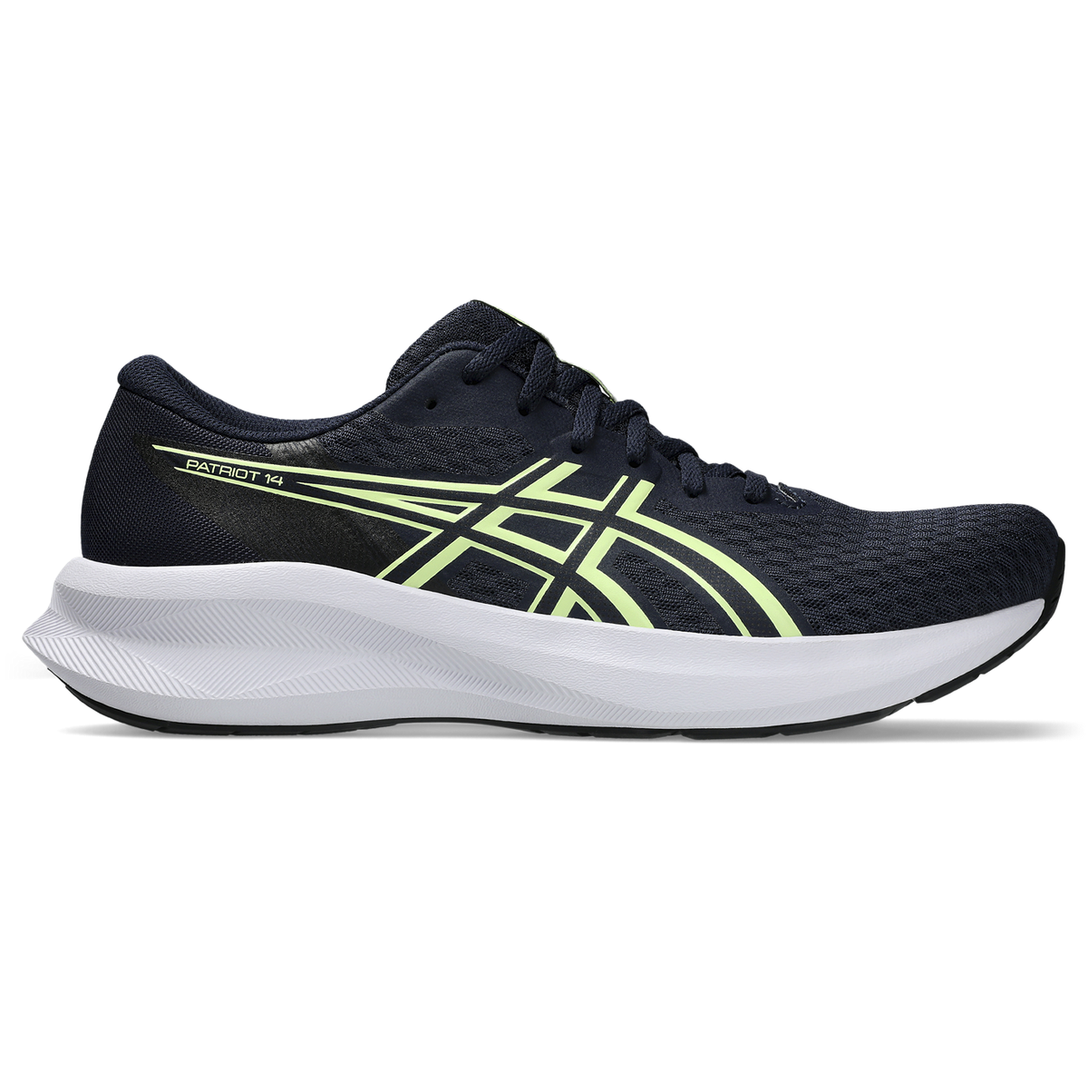ASICS Men's PATRIOT 14 Road Running Shoes - MIDNIGHT/ILLUMINATE YELLOW
