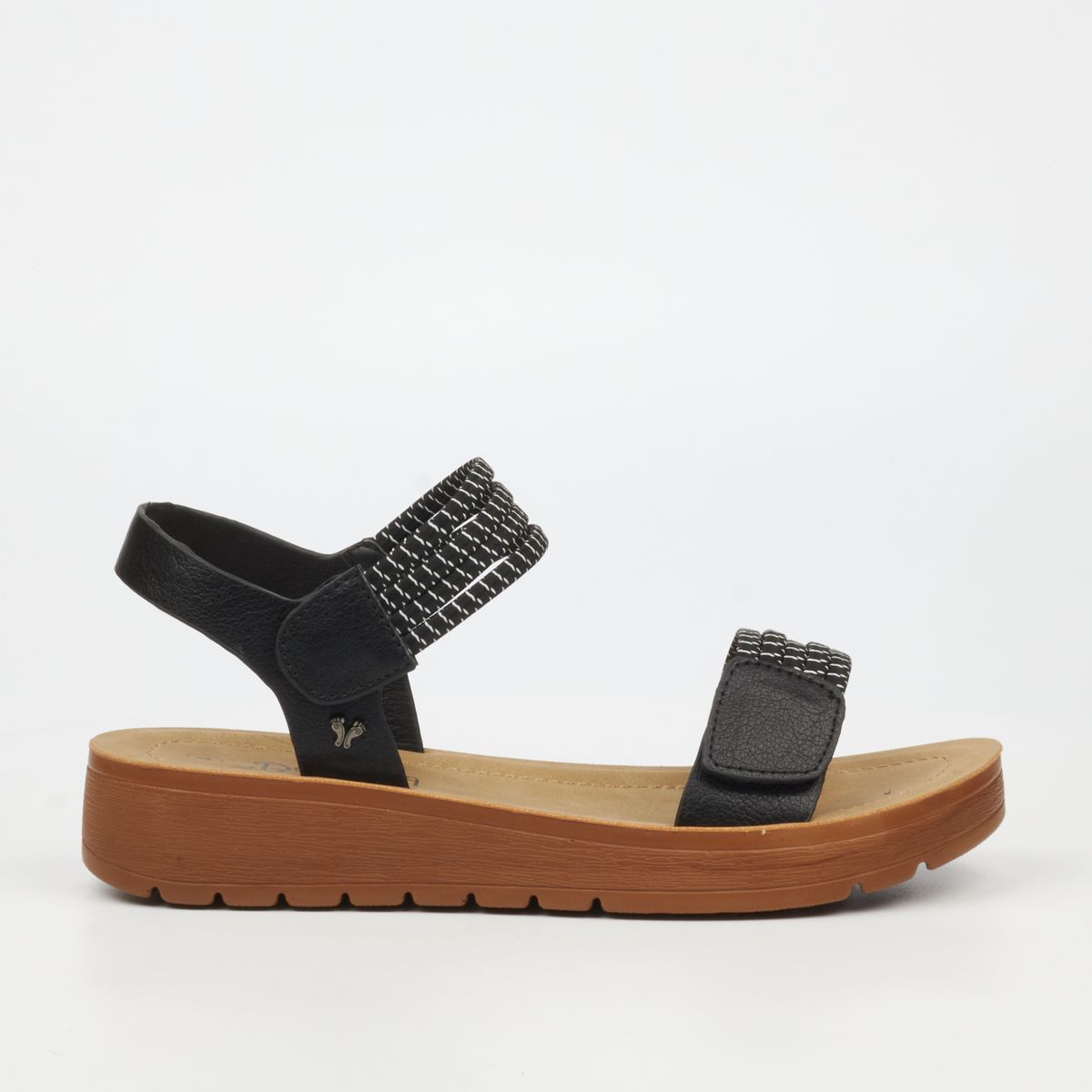 Butterfly Feet Xara 8 Women's Faux Leather Flat Sandals - Black