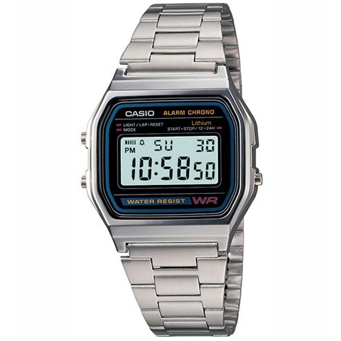 Casio Unisex A158WA-1Q Retro Silver Digital Watch