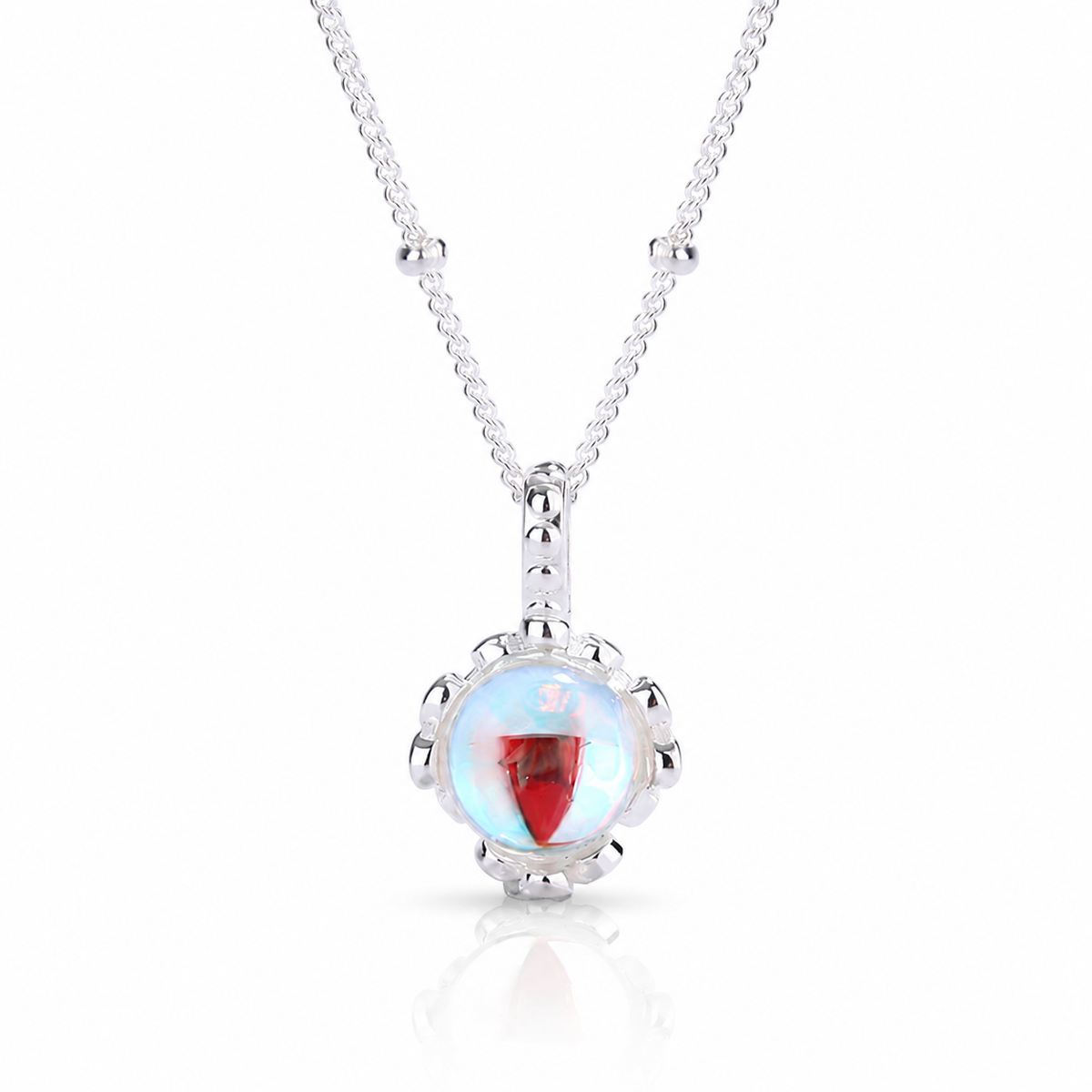 CHARMFUL Opalescent Orb Sterling Silver 925 Necklace