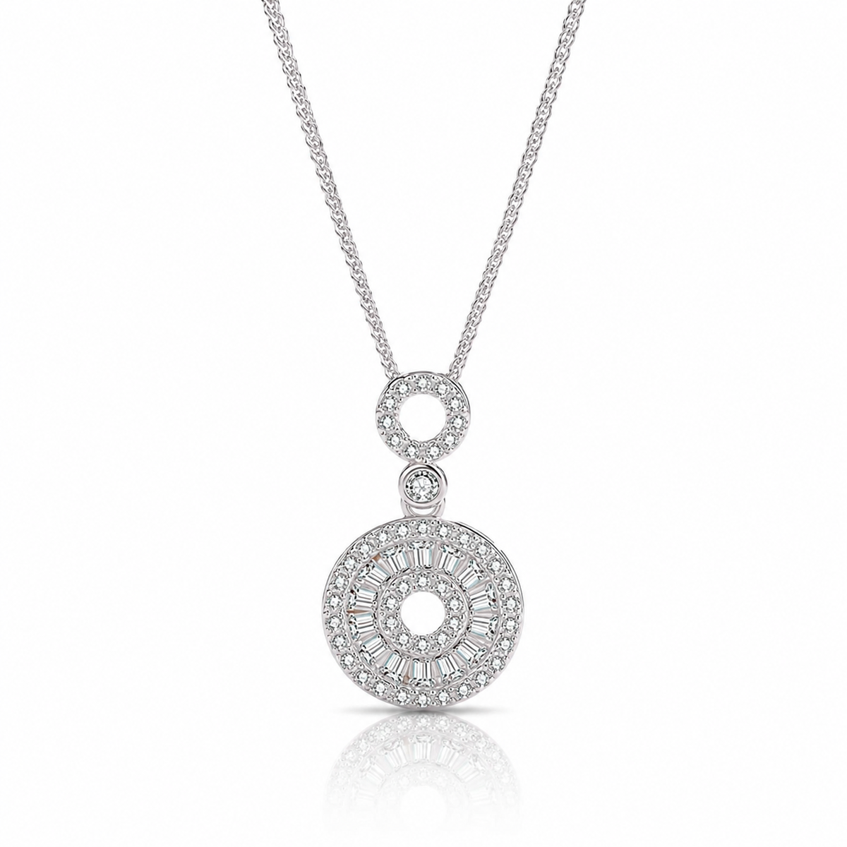 CHARMFUL Radiant Circles Sterling Silver 925 Necklace