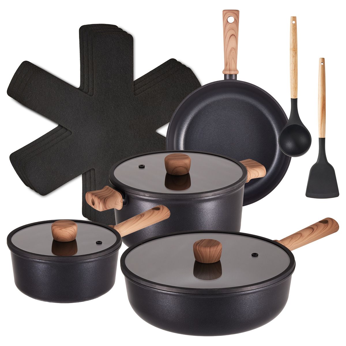 Chenshia 13pc Cookware Set Titanium Non-stick Pots & Pans Modern Kitchen