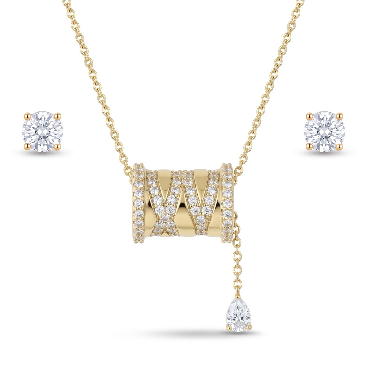 Civetta Spark Chelsea Necklace - with Swarovski Cubic Zirconia - Gold Plating