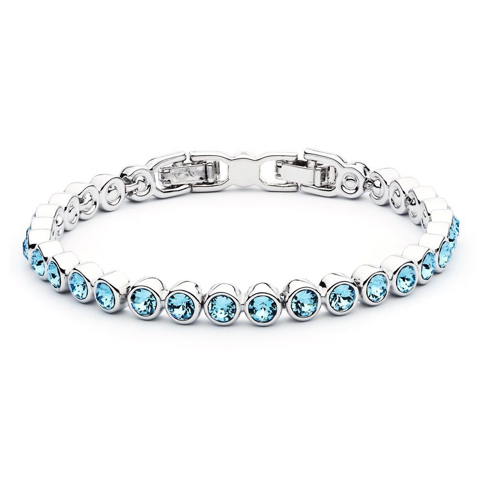 Civetta Spark Sierra Tennis Bracelet with Swarovski Crystal - Aquamarine