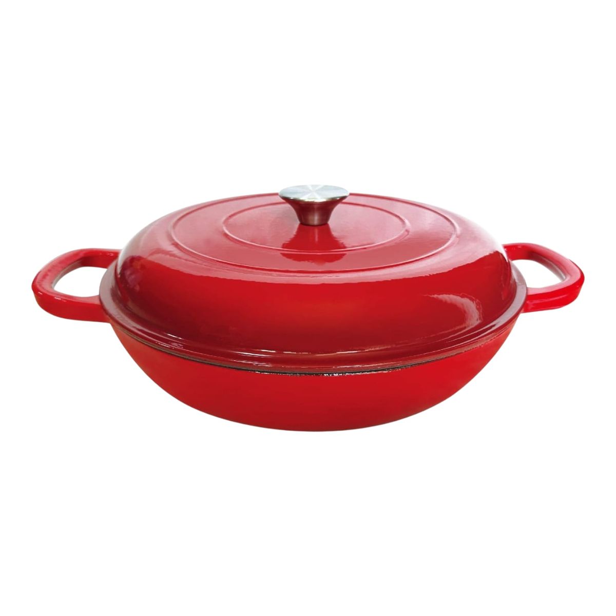 Continental Homeware Cast iron SaucePan Enamel-30Cm - Red