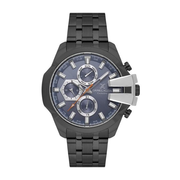 Daniel Klein Men's Blue Dial Multifunction Stainless Steel Watch