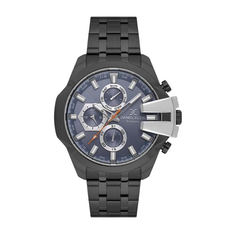 Daniel Klein Men's Blue Dial Multifunction Stainless Steel Watch