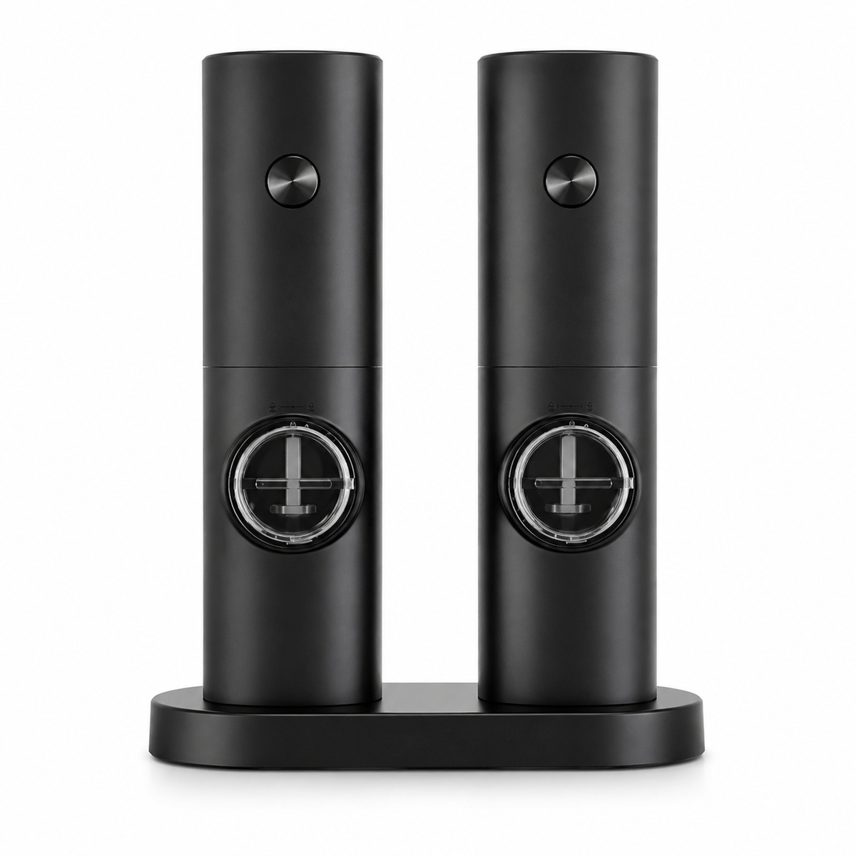 Electric Salt and Pepper Grinder Set with LED Light, One-Touch Cordless