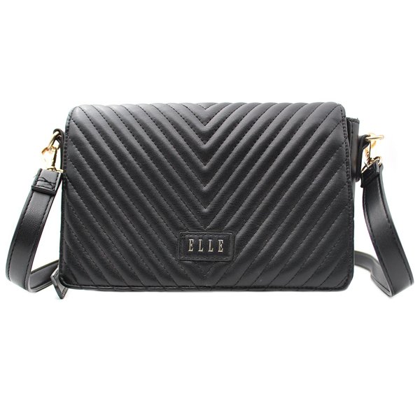 ELLE Crossbody Chevron Quilted Flap Closure Bag