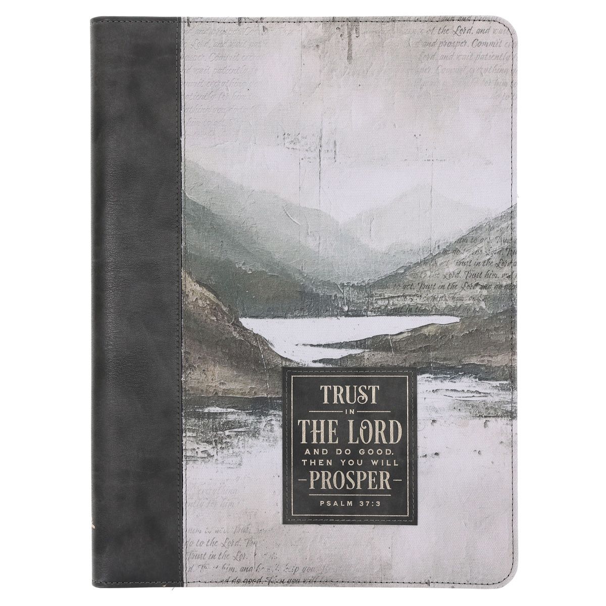 Faux Leather Executive Portfolio Folder with Zip - Trust in the Lord