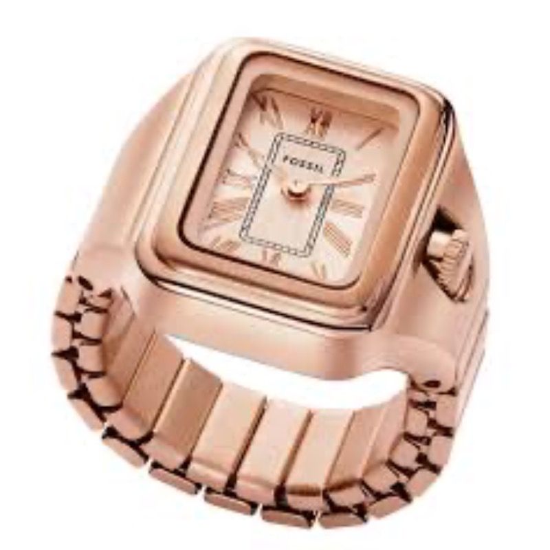 Fossil Raquel Watch Ring Womens Rose Gold Stainless Steel Watch-ES5345
