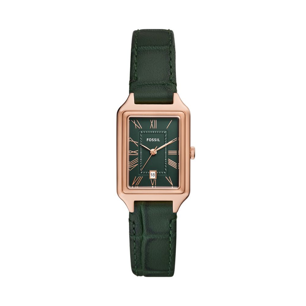 Fossil Raquel Womens Green Leather Watch-ES5366