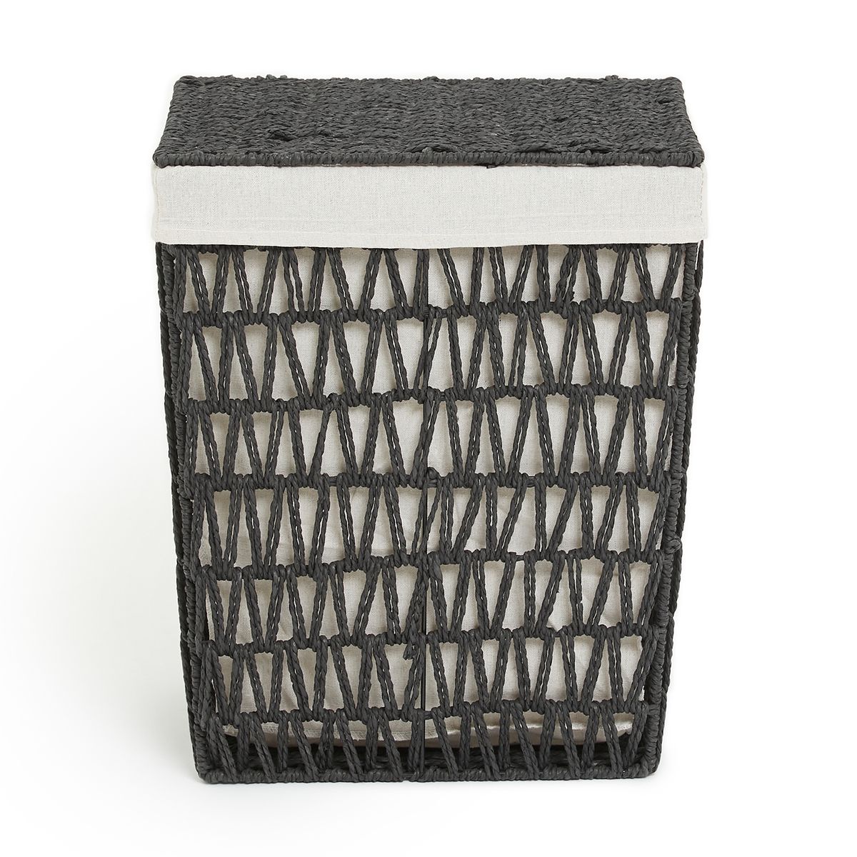 George & Mason - Black Rope Rectangular Laundry Basket - 46cm