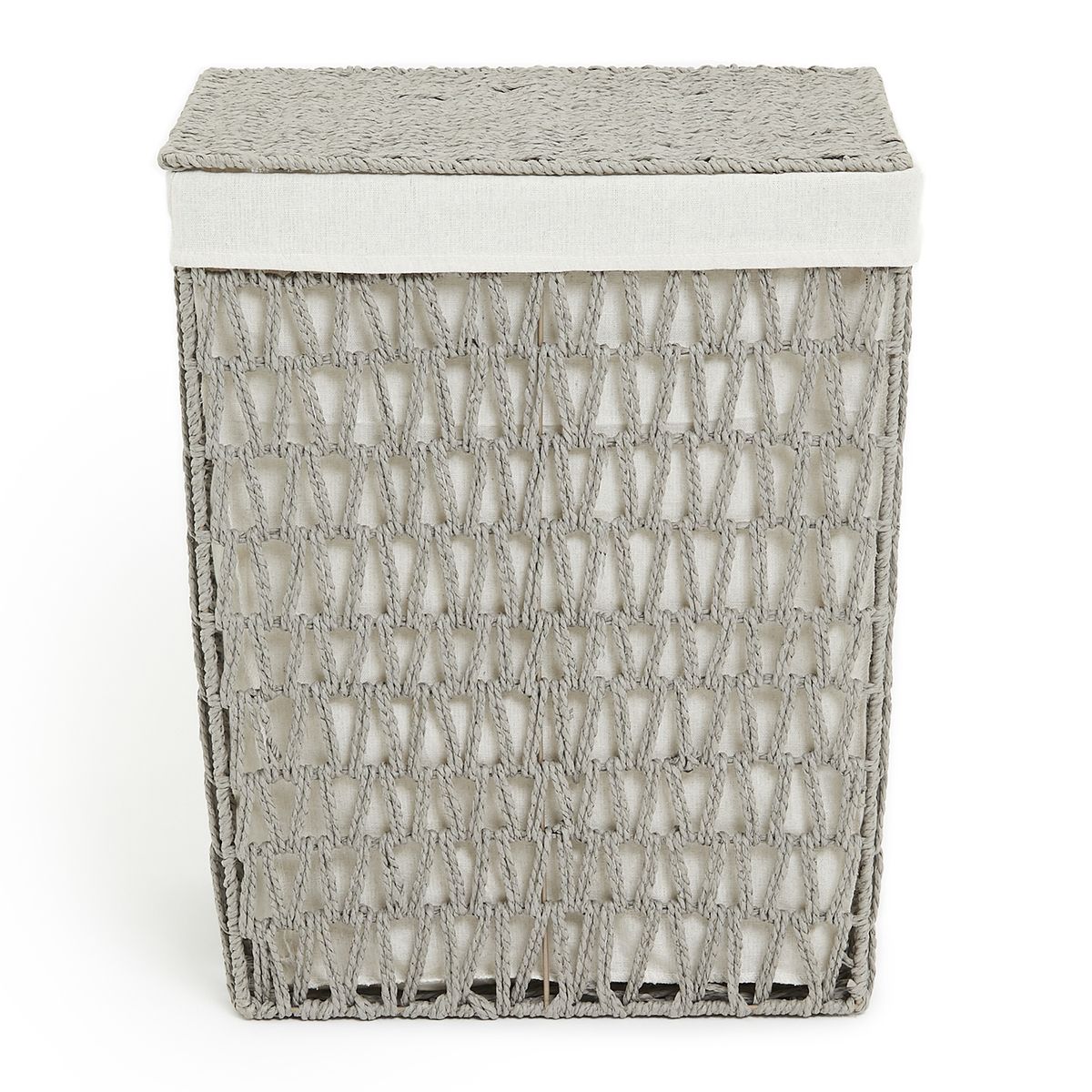 George & Mason - Grey Rope Rectangular Laundry Basket - 53cm