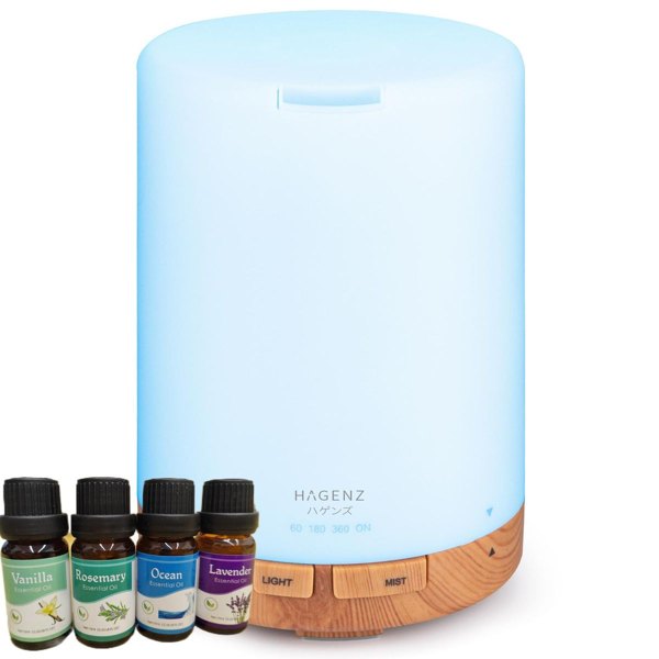 HAGENZ 300ML Essential Oil Diffuser Quiet 5-in-1 Humidifier with 40ml oils