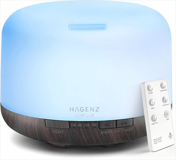 HAGENZ 500ml Premium Essential Oil Diffuser with Remote Control - Black wood