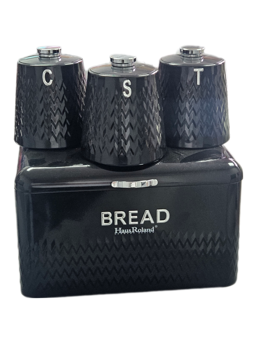 Haus Roland Jumbo Bread Box and Canisters - Black