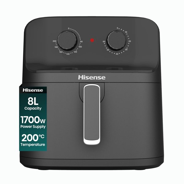 Hisense 8L 1700W Dual Control Air Fryer - Black
