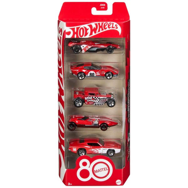 Hot Wheels Core Mattel 80Th Anniversary 5-Pack Of Toy Cars