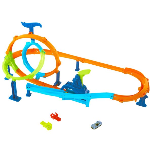 Hot Wheels Stunt Tracks Rapid Launch Cyclone Track Set