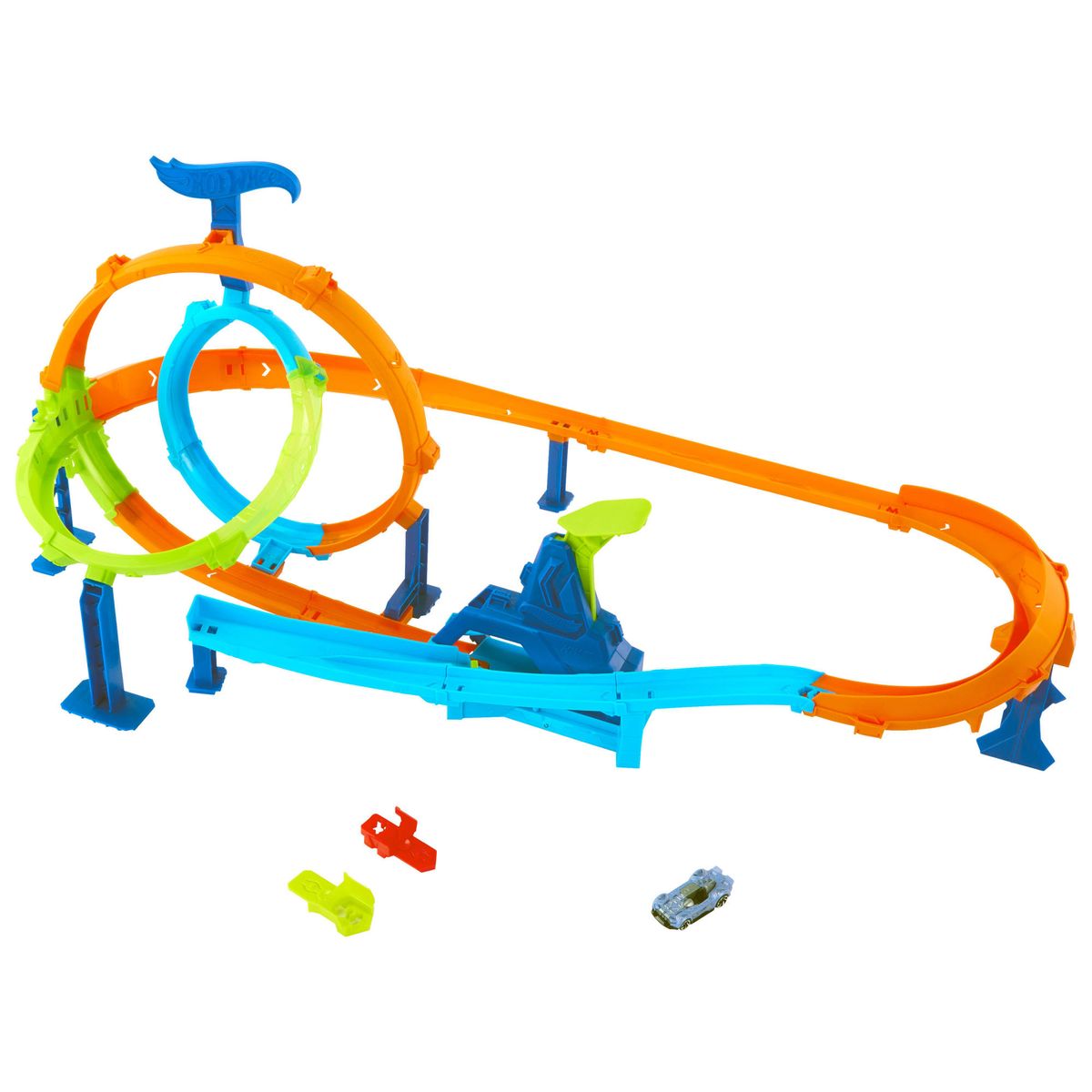 Hot Wheels Stunt Tracks Rapid Launch Cyclone Track Set
