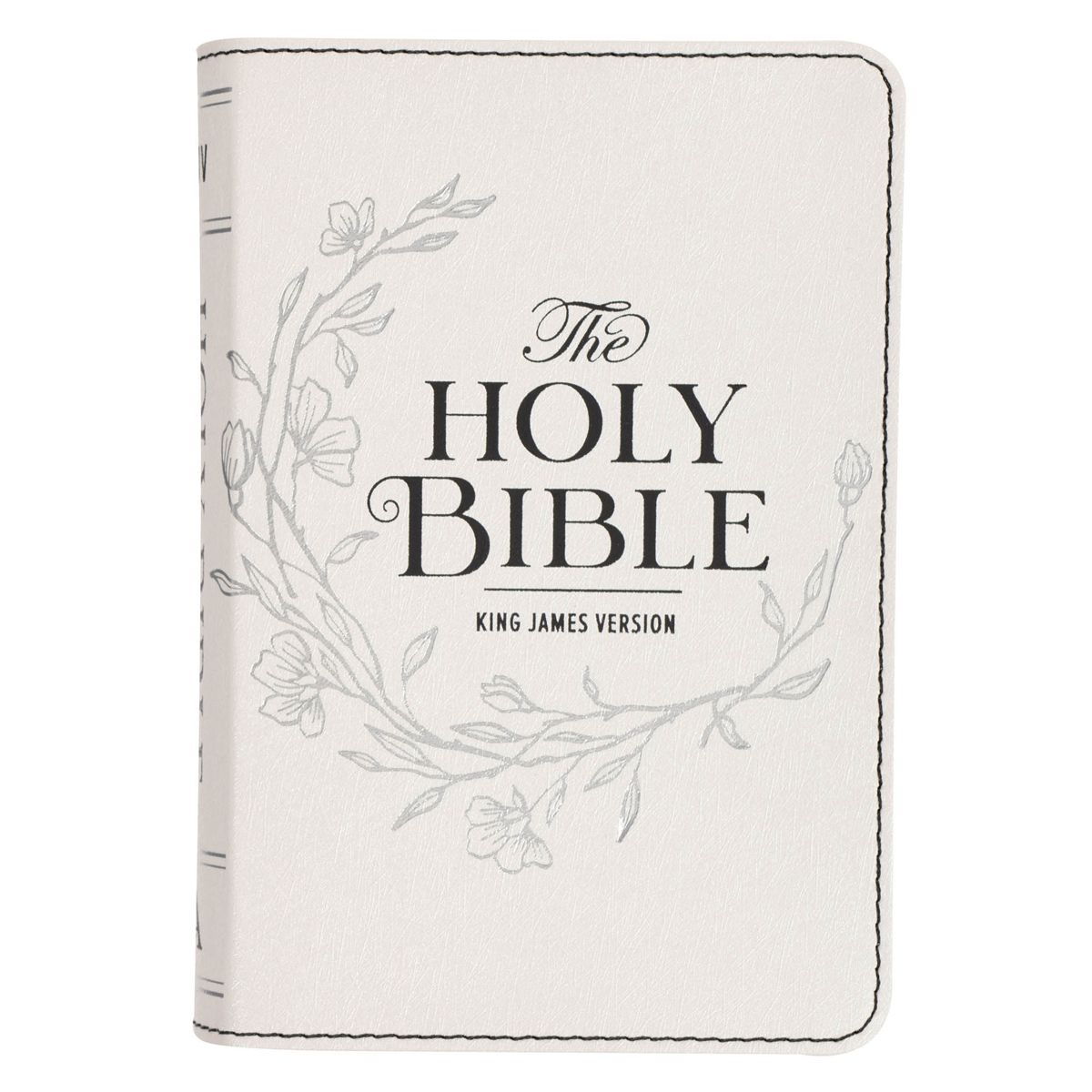 KJV Compact Bible, Large Print, Faux Leather - White (Small Bible)