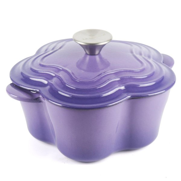 La Cocina 2QT Jacaranda Love Cast Iron Enamel Casserole Pot 2-Litre