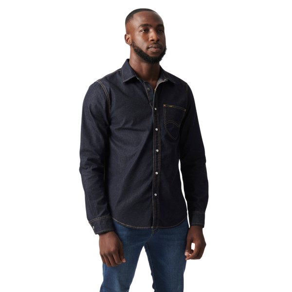 Lee Men's Lazy Longsleeve Shirt in Natural Dark Indigo