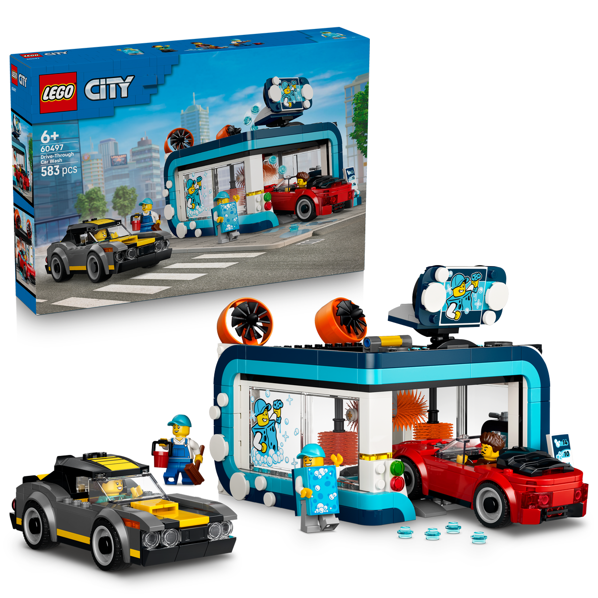 LEGO® City Drive-Through Car Wash - Building Kit 60497