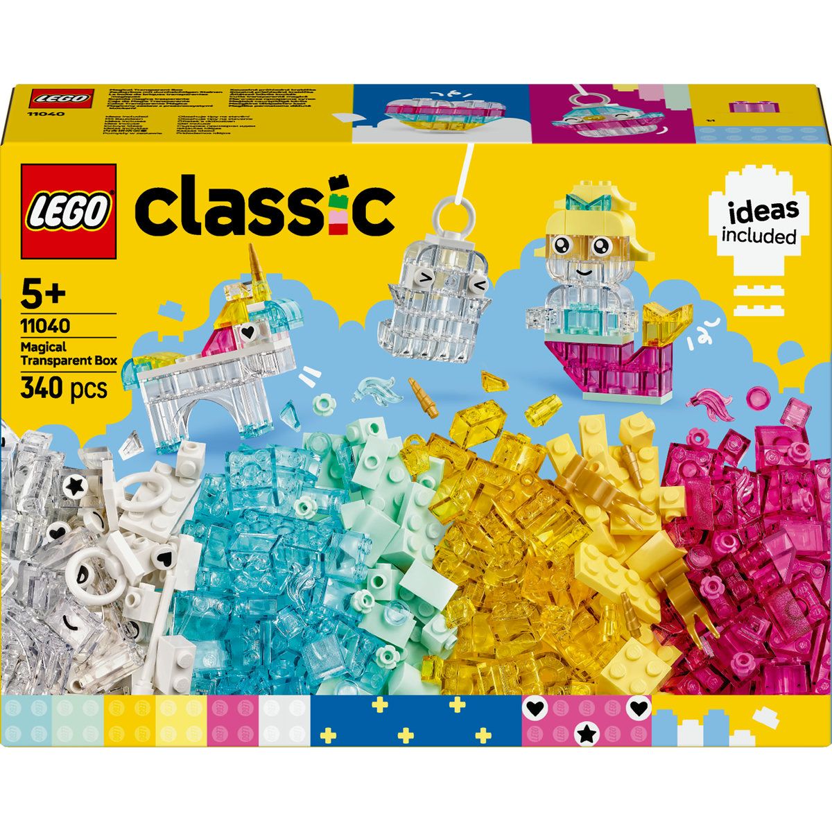 LEGO® Classic Magical Transparent Box, Colourful Building Blocks Toy 11040