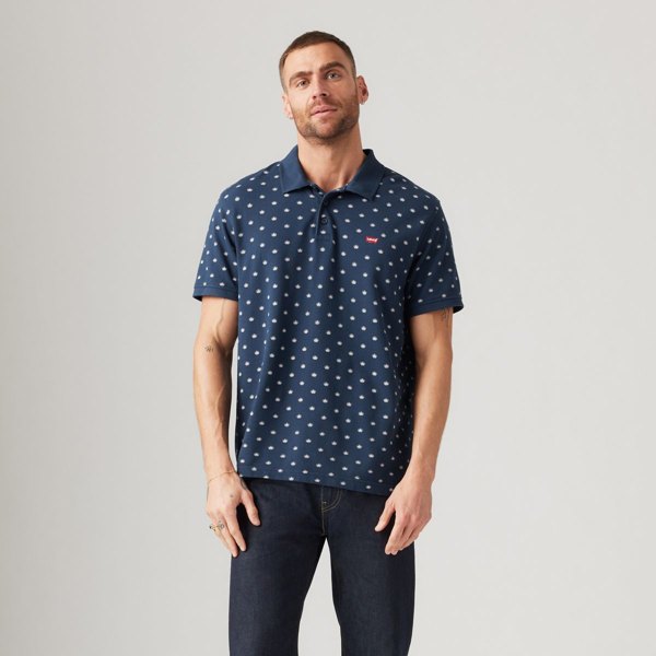 Levi's Men's Housemark Polo Shirt Blue Print