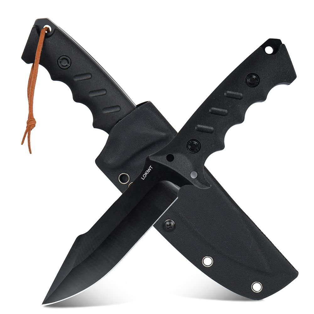 LOKIWT Outdoor Fixed Blade Survival Knife with Sheath EDC Camping Knives