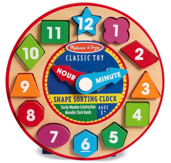 Melissa & Doug Shape Sorting Wooden Clock