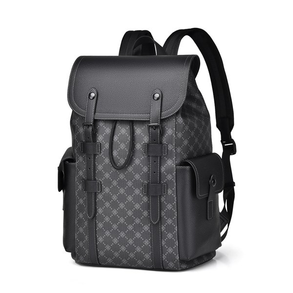Men's Classic Monogram Laptop Backpack With Magnetic Buckle