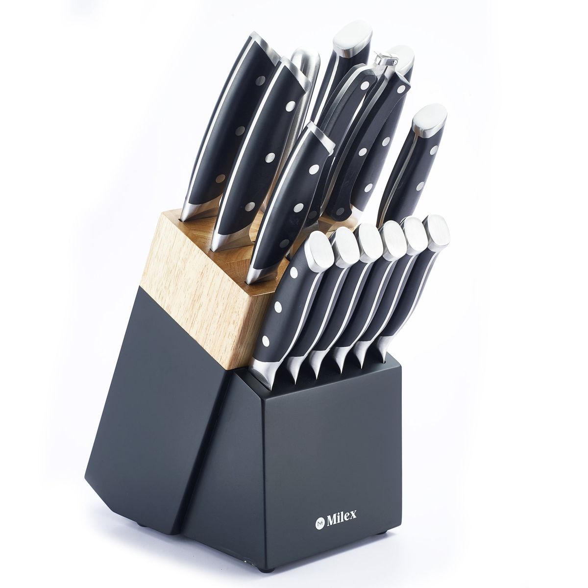 Milex 15-Piece Knife Block Set - Premium Stainless Steel