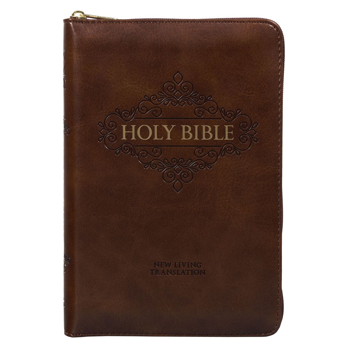 NLT Compact Bible With Zip, Brown