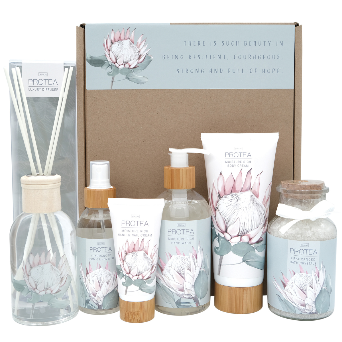 Protea Dreams Gift Box - Women's Gift Set - Bath & Body Set (with Diffuser)