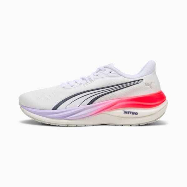 Puma Women's Electrify Nitro 5 Road Running Shoes - White/Ultra Red