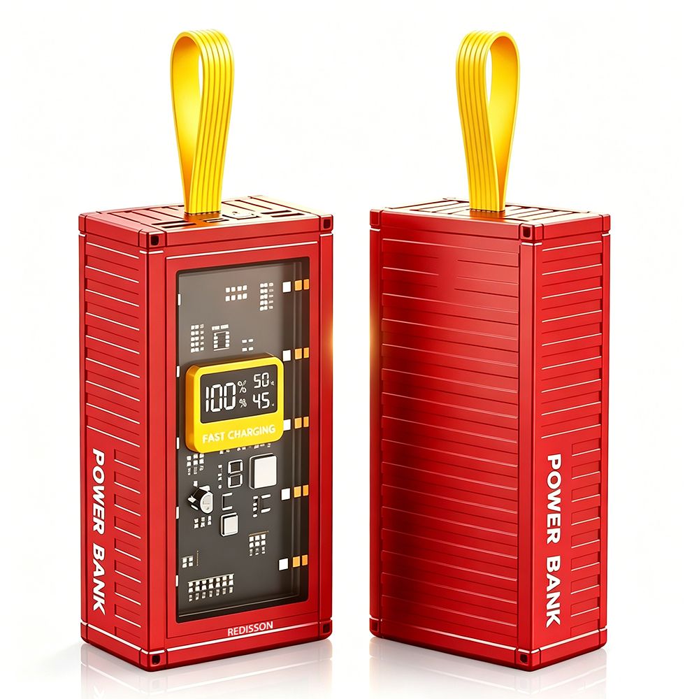 Redisson 40000mAh Power Bank 120W PD Super Fast Charging with LED Light - Red