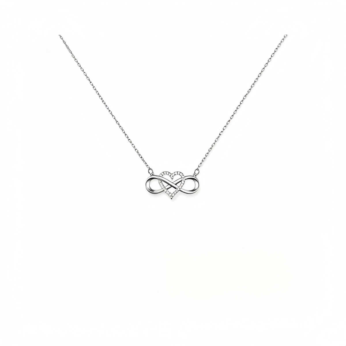 SKYES Women's Infinity Love Necklace with Sparkling Zircon Pendant Silver