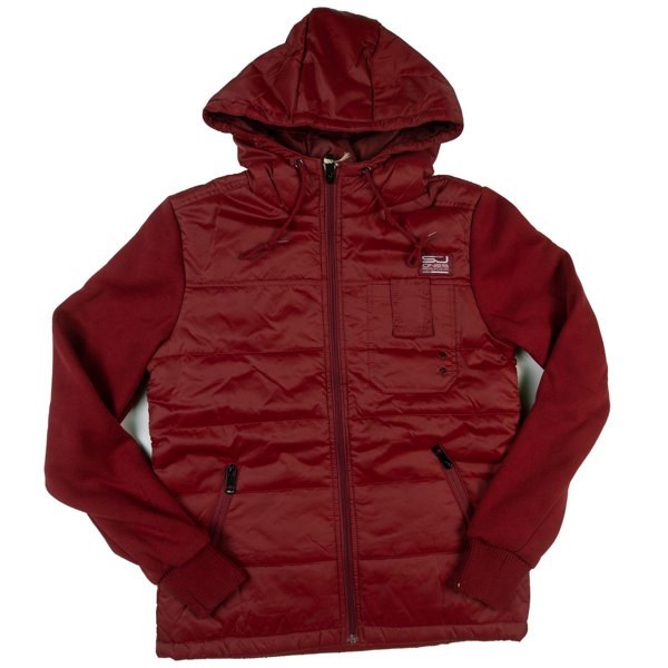 Smith and Jones - Men's Consten Zip Up Bomber Style Jacket with Hoodie - Plum