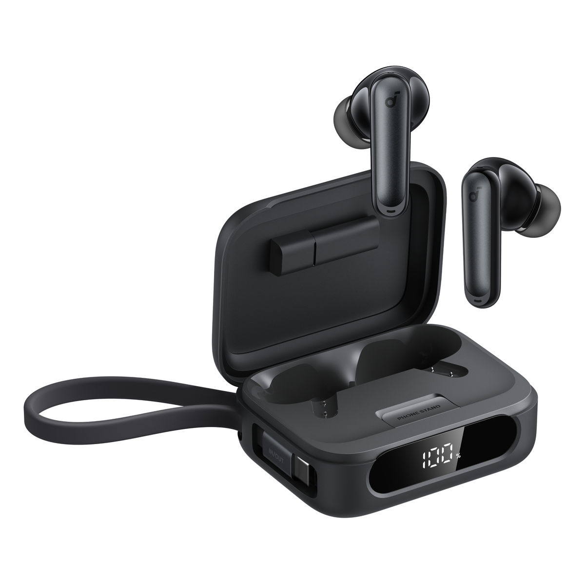 soundcore P41i True Wireless Earbuds White with Portable Phone Charger - Black