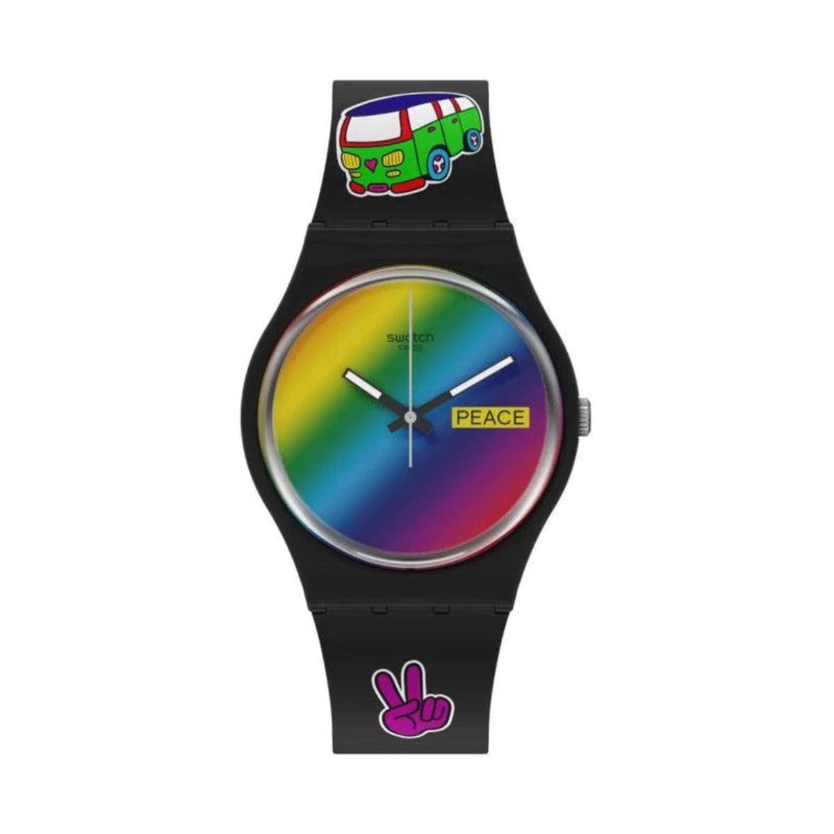 Swatch - Go With The Bow Black Unisex Rubber Watch - SO31B101