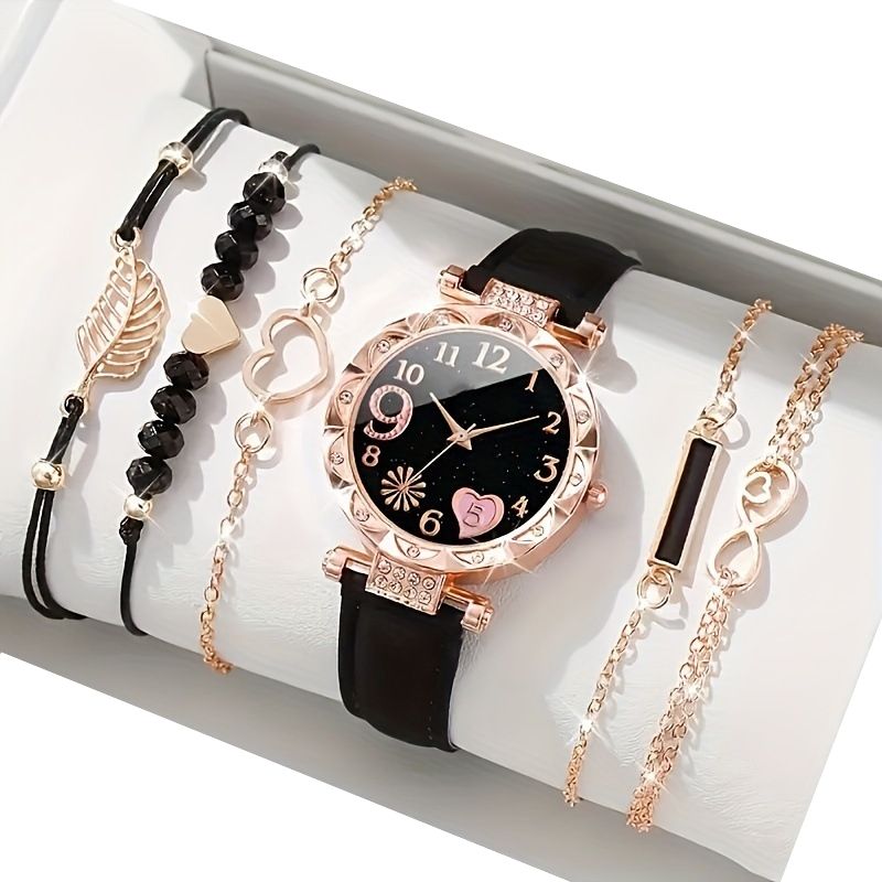 Tellypen 6-Piece Elegant Women's Watch Bracelet Set, Gifts for Her