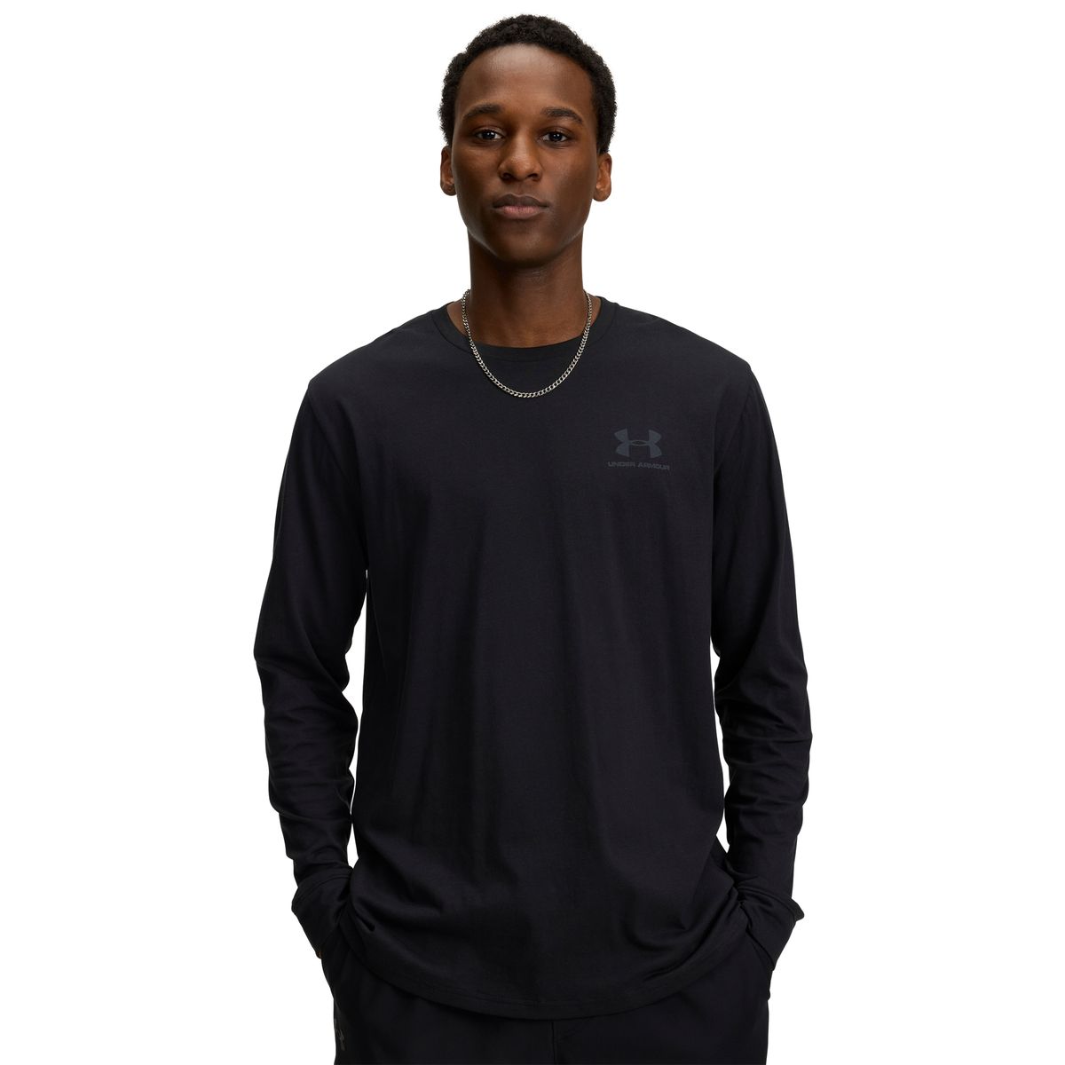 Under Armour Men's Sportstyle Left Chest Long Sleeve T-Shirt - Black