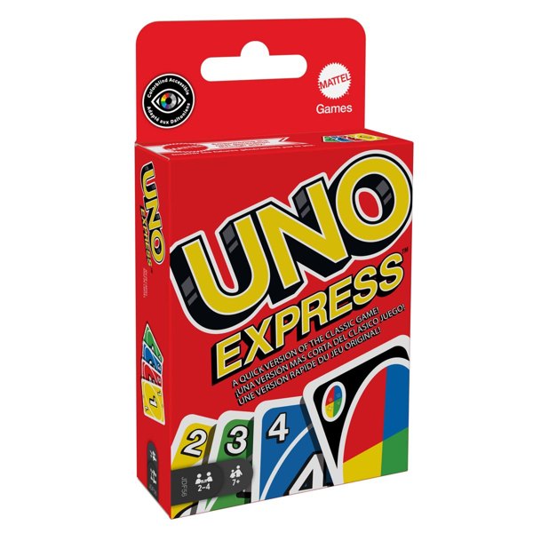 UNO Express Card Game for Game Night, 2 to 4 Players, Travel Games