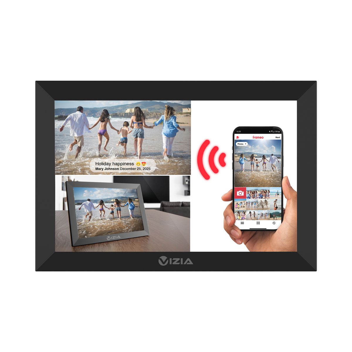 Vizia 10.1' Frameo Digital Photo Frame & Calendar - Touchscreen|Smart WiFi